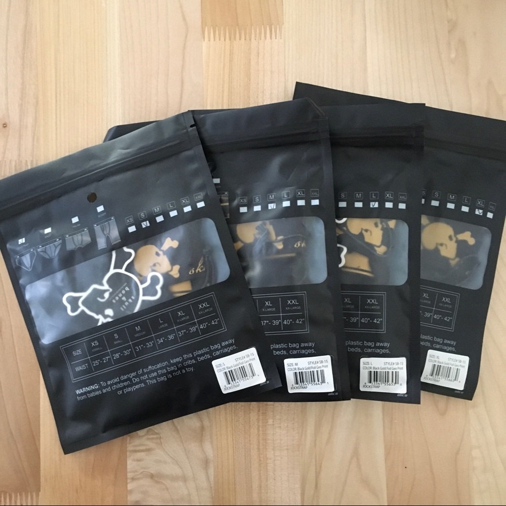 Skull & Bones S M L XL jock NWT geo black gold - Picture 10 of 15